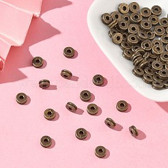 Тибетский стиль плоские круглые бусины сплава проставки&nbsp;X-TIBEP-S293-070AB-LF