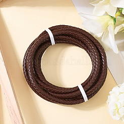 Плетеный кожаный шнур с сердечником&nbsp;WL-CL0001-01C