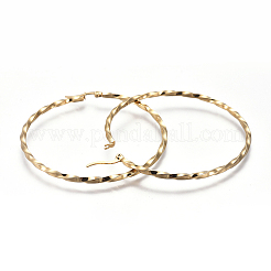201 большие серьги-кольца из нержавеющей стали&nbsp;LS-EJEW-A054-06A-G