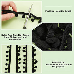 Нейлоновый шарик с помпоном и кисточкой DIY-WH0580-31B