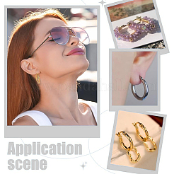 12 paio di orecchini a cerchio in ottone a 2 colori&nbsp;EJEW-PH0001-41