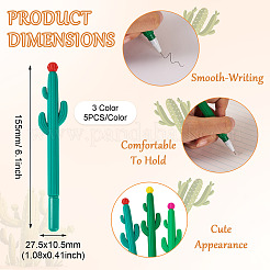 15шт 3-х цветная резиновая гелевая ручка «Кактус»&nbsp;AJEW-TA0002-67
