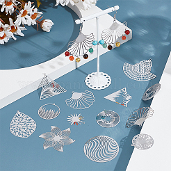 48 шт. 12 стиля филигранных подвесок из нержавеющей стали 201/304&nbsp;STAS-UN0064-14