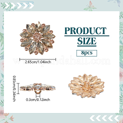 8 шт. пуговицы со стразами из сплава с 1 отверстиями&nbsp;BUTT-NB0001-96G