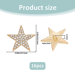 16 шт. пуговицы из сплава со стразами&nbsp;BUTT-FH0001-031A