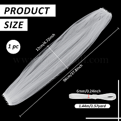 Полиэстеровая шаль на одно плечо для невесты&nbsp;AJEW-WH0752-127B