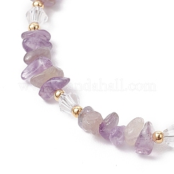 Armbänder aus natürlichen Amethyst-Chip-Perlen für Frauen&nbsp;X-BJEW-JB11742-03