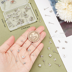 40 шт. латунные серьги-гвоздики KK-BBC0013-23A