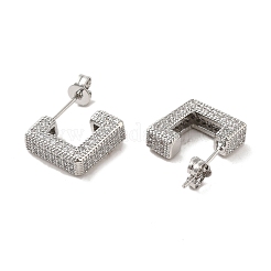 Ohrstecker aus Messing mit Mikropavé und klaren kubischen Zirkonia für Damen&nbsp;EJEW-A040-06P