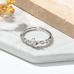 Кольца-манжеты с бабочкой из прозрачного кубического циркония&nbsp;RJEW-G337-11P