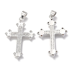 Латунные микропаве прозрачные подвески с фианитом ZIRC-O038-07P