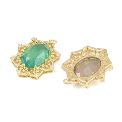 Латунные микропаве прозрачные подвески с фианитом&nbsp;KK-H257-11G