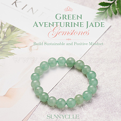 Verde perle di avventurina rotondi estendono bracciali&nbsp;BJEW-PH0001-8mm-24