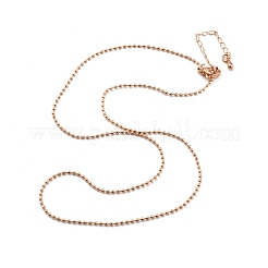 Ожерелья из латунных граненых шариков для женщин NJEW-D302-21RG