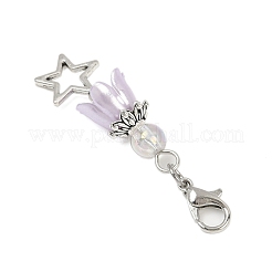 Подвеска в виде звезды из цветочного АБС-пластика и жемчуга HJEW-JM03132