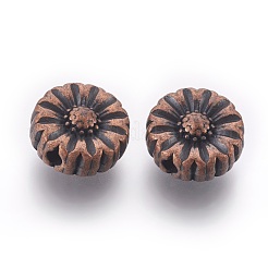 Legierungs Blumen tibetischen Stil Perlen&nbsp;TIBEP-GC190-R-NR