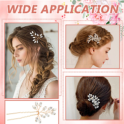 6 pz di bastoncini per capelli in lega con strass per donna&nbsp;OHAR-FG0001-08KCG