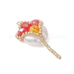 Подвески в виде тюльпанов из стеклянного бисера&nbsp;PALLOY-MZ01214-03