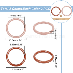 4 шт. 2 стильных пластиковых ручек для сумок с имитацией дерева&nbsp;FIND-WR0008-19