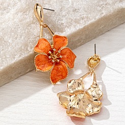 Серьги-гвоздики с цветочным узором из железа и эмали&nbsp;FS-WG46819-01