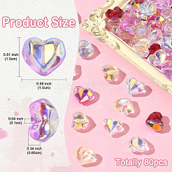 80шт 8 цвета гальванические прозрачные стеклянные бусины&nbsp;EGLA-YW0005-66