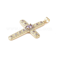 Настоящие 18к позолоченные латунные подвески с микропаве и кубическим цирконием&nbsp;KK-A209-26G