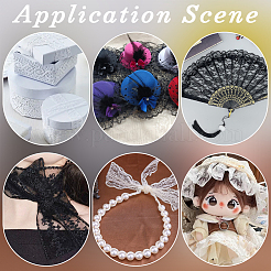 ポリエステルフラワーレースリボン  ウェディングドレスの装飾用の花飾り  服飾材料  ギフトデコレーション  ホワイト  5/8インチ（15mm）  約30.00ヤード（27.43m）/ロール&nbsp;OCOR-WH20012-30A