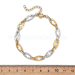 Bracelets à maillons ajourés bicolores en acier inoxydable 304 pour femmes&nbsp;BJEW-JB13869