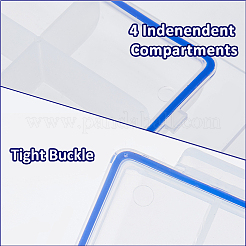 4 решетка пластиковый контейнер для хранения с откидной крышкой&nbsp;CON-WH0107-17