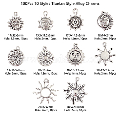 100 шт. 10 стиля подвески из сплава в тибетском стиле TIBEP-CJ0001-59