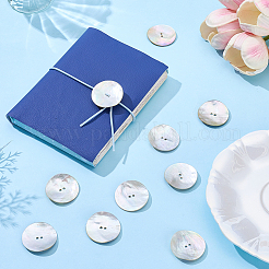 20 шт. пуговицы из натуральной ракушки с 2 отверстиями&nbsp;BUTT-PH0001-75