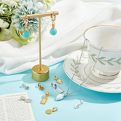 160 шт. 8 плоских клеевых держателя из сплава в тибетском стиле TIBE-NB0001-26