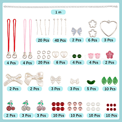 Наборы для самостоятельного изготовления ремешка для мобильного телефона в виде вишневого шарма&nbsp;DIY-SC0030-85