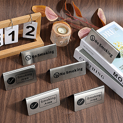 6 шт. 2 стиля 201 нержавеющая сталь гостиничный ресторанный стол знак для некурящих и зона для курения AJEW-CP0003-74