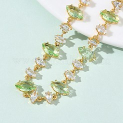 Браслеты из латунного стекла и кубического циркония с конским глазом BJEW-D378-02G