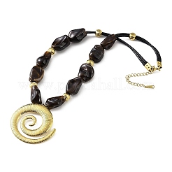 Collana da donna con ciondolo a spirale in acciaio inossidabile 304&nbsp;NJEW-F370-02G