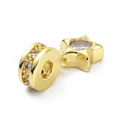 ブラスクリアキュービックジルコニアチャーム  スター  ゴールドカラー  17.5mm  穴：2.5mm&nbsp;ZIRC-C001-10G