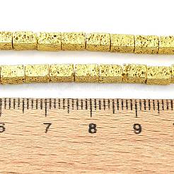 Fili di perle di roccia lavica naturale elettrodeposta&nbsp;G-I360-K02-01