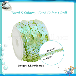 10 ярд двухцветных блестящих пластиковых эластичных бусин с пайетками OCOR-PH0002-15