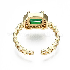 Micro ottone spianare anelli gemelli zirconi&nbsp;RJEW-Q161-003B-NF