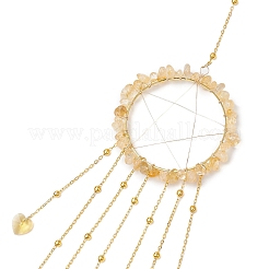 Проволочная оплетка из натурального цитрина&nbsp;HJEW-JM02371-03