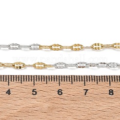 Colliers à maillons dappés en acier inoxydable 304 bicolore de 2.5 mm&nbsp;NJEW-D328-03GP-03