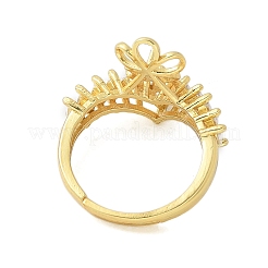 Цветочная латунь микропаве кубический цирконий регулируемые настройки кольца KK-K297-10G