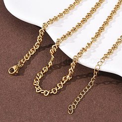 Ожерелья из витой цепочки из нержавеющей стали 304 толщиной 3.8 мм&nbsp;NJEW-P346-02G