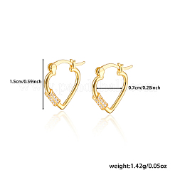 Серебряные серьги в форме сердца с инкрустацией из маленьких бриллиантов s925 VI6598-1