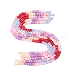 Нити градиентных бусин из натурального белого нефрита&nbsp;G-NH0006-A12-01