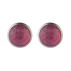 Купол из натурального драгоценного камня / полукруглые серьги-гвоздики для женщин EJEW-JE04800