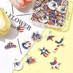 60 шт. 15 стиля эмалевые подвески из сплава ко Дню независимости&nbsp;FIND-FS0004-41