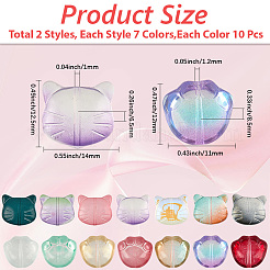 140шт 10 вида стеклянных бусин GLAA-PA0001-12