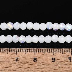 Нити из непрозрачных стеклянных бусин-ронделей с цветным покрытием ab&nbsp;EGLA-T029-4mm-09B